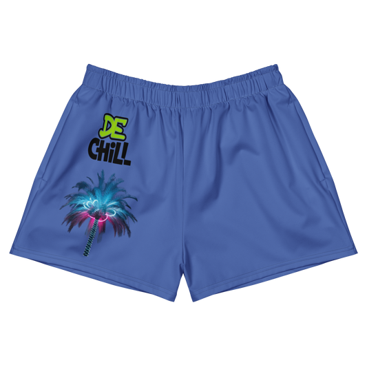 Shorts de deporte unisex de la colección palmeras futuristas (azul marinero)